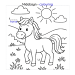 horse colouring page from Xarfaha Af-Soomaaliga by Asha Ali Noor